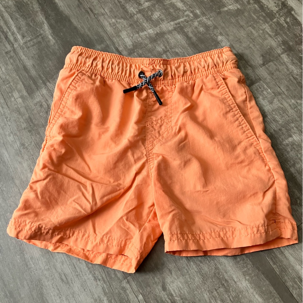 Boys Orange Drawstring Swim Shorts